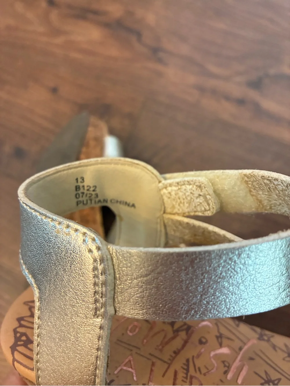 Girls Blowfish Gold Cork Wedge Sandals